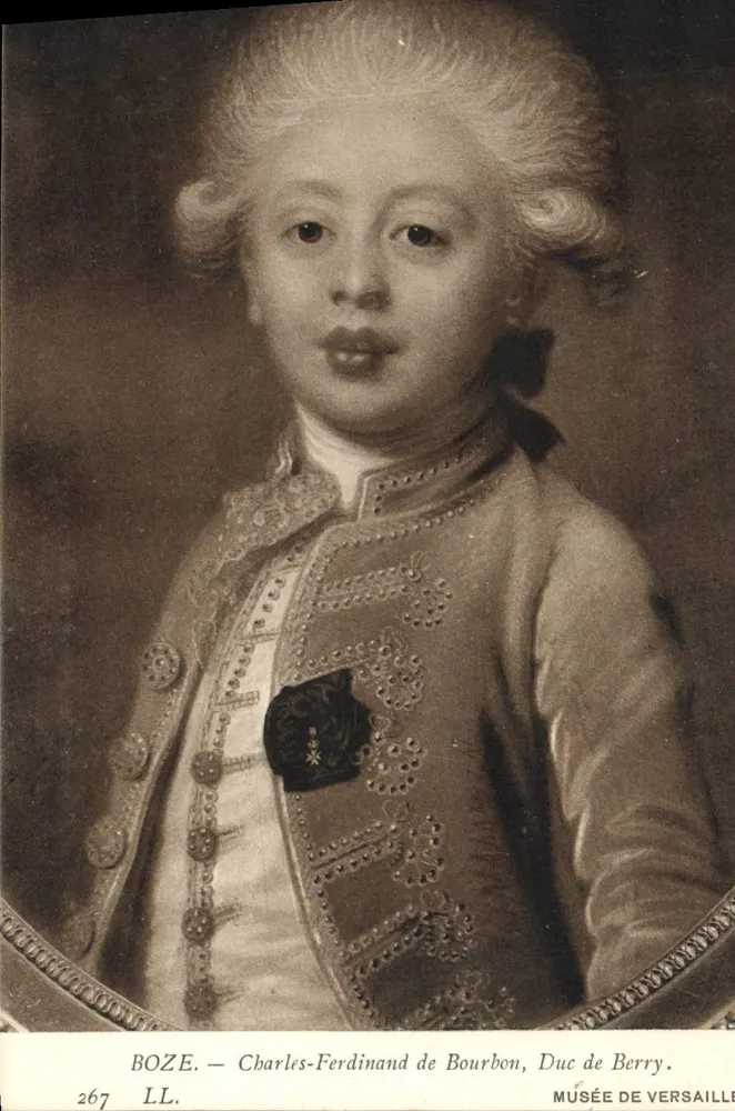 Charles-Ferdinand de Bourbon, Duque de Berry — retrato — BOZE, n° 267 - Frente
