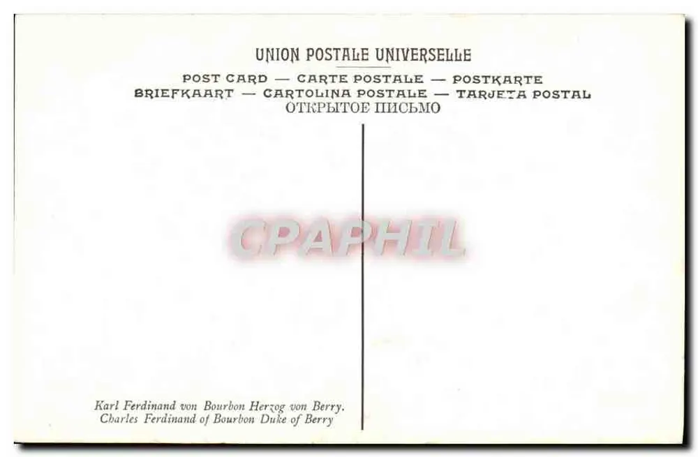 Charles-Ferdinand de Bourbon, Duque de Berry — retrato — BOZE, n° 267 - Verso