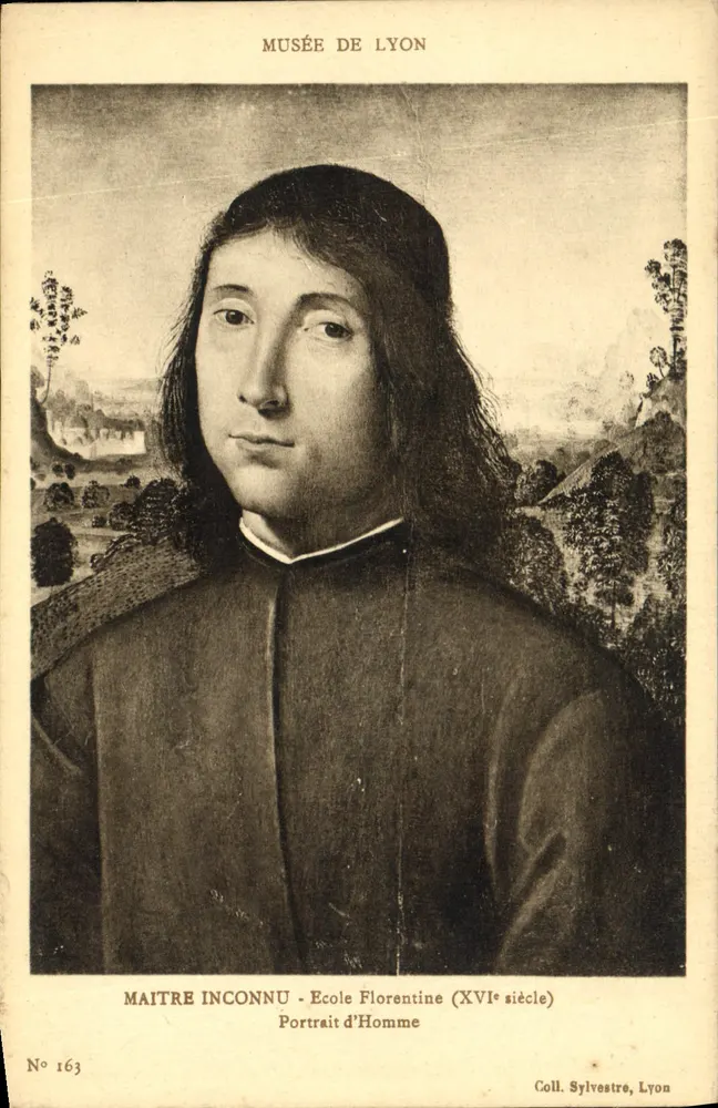 Porträt eines Mannes — Unbekannter Meister, florentinische Schule des 16. Jahrhunderts — Sammlung Sylvestre, Lyon, n° 163 - Vorderseite