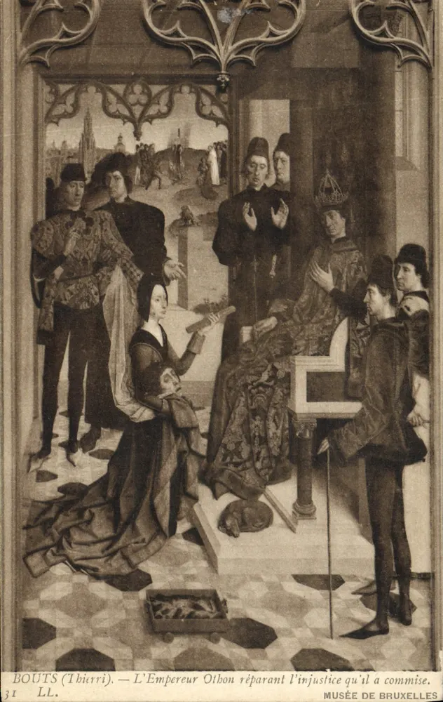 Der Kaiser Othon, der die von ihm begangene Ungerechtigkeit korrigiert — Bouts (Tibérii) — Museum von Brüssel - Vorderseite