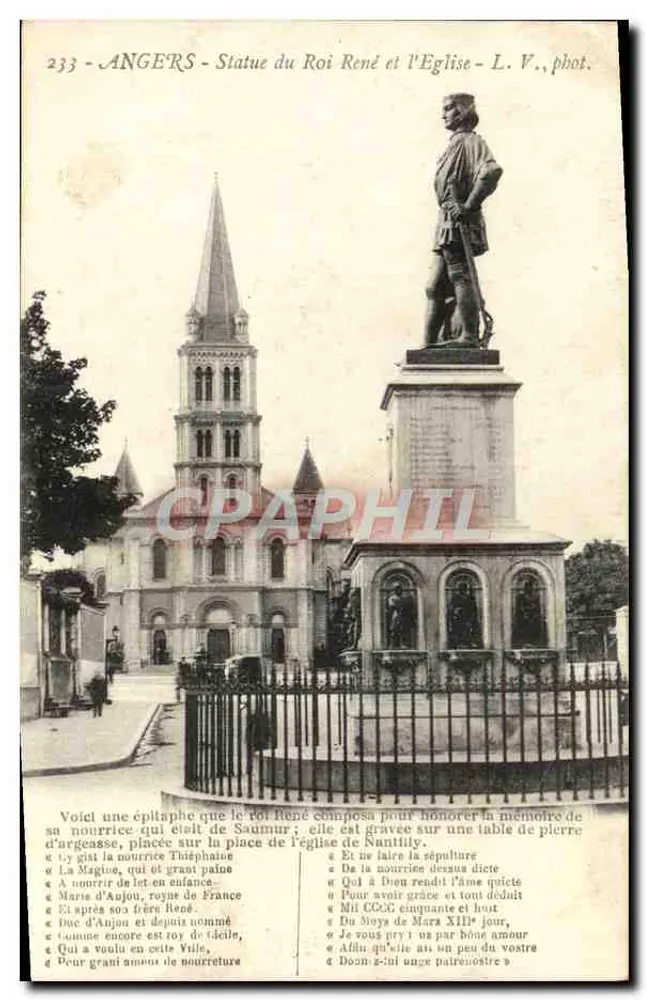 Angers - Estátua do Rei René e a Igreja - L. V., fot. - Frente