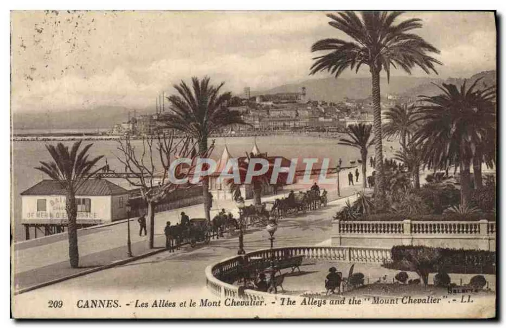 CANNES. — Les Allées und der Mont Chevalier — LL. — N° 209 - Vorderseite