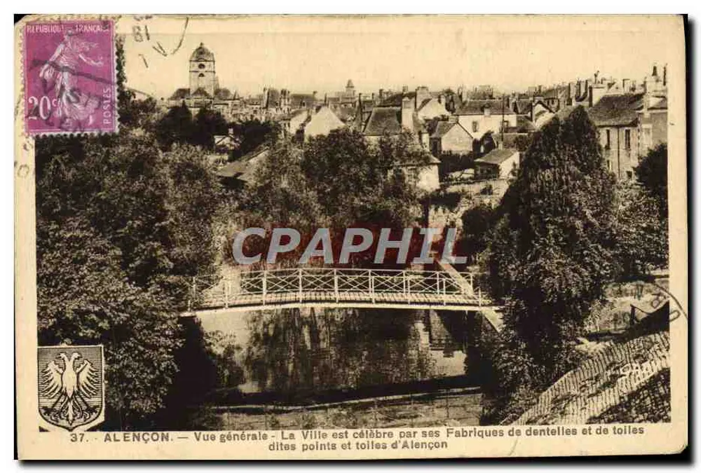 Alençon — Vue générale — La Ville est célèbre par ses Fabriques de dentelles et de toiles dites points et toiles d'Alençon - Vorderseite