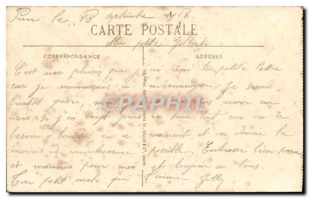 Der Fond d'Ossau, von der Place Royale aus gesehen — Pau — C.C. 3 — Verlag C. DULLAS & C°, Capéran - Rückseite