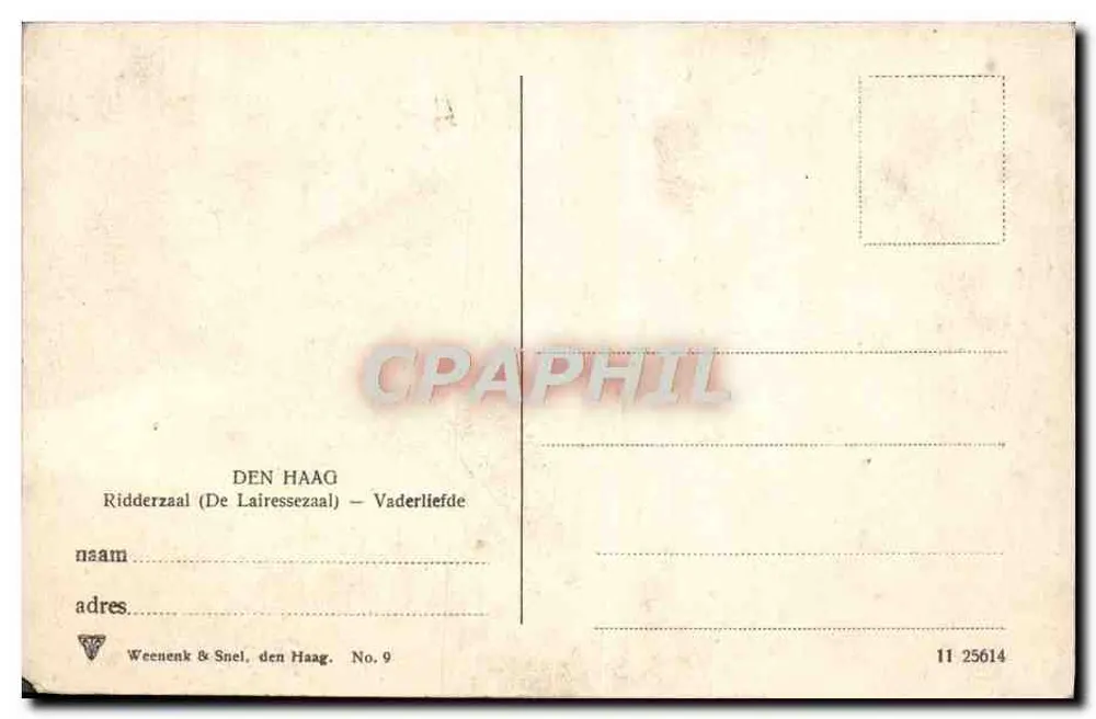 Ridderzaal (De Lairessezaal) — Pai Amoroso — Weenenk & Snel, den Haag, No. 9 - Verso