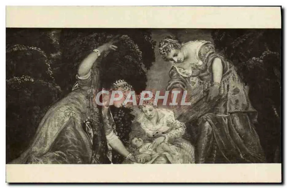 Moses gerettet vom Nil — Tintoretto — Ausgabe Forthausser y Menet, Madrid - Vorderseite
