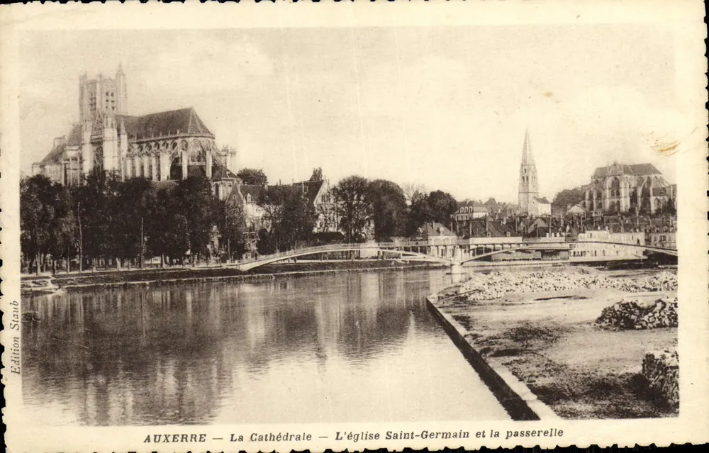 Auxerre — Die Kathedrale — Die Kirche Saint-Germain und die Brücke — Ausgabe Staub - Vorderseite