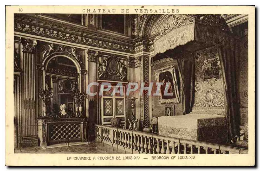 Schloss Versailles — Schlafzimmer von Ludwig XIV — Braun & Cie, Paris - Vorderseite
