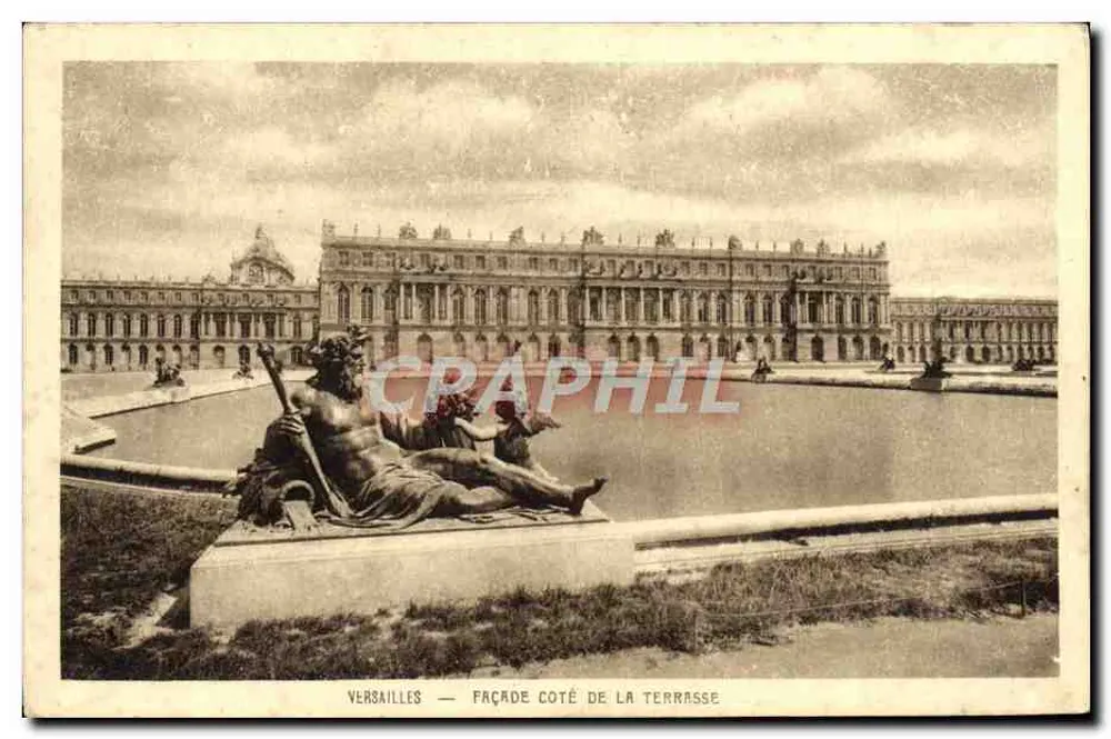 Versailles — Fachada do lado da terrasse — Brann & Cie, Imp. Edit. Paris - Frente