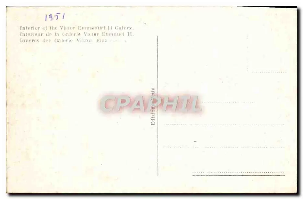 Mailand - Innenansicht der Galleria Vittorio Emanuele II — Édition Cettà - Rückseite