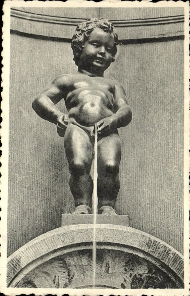 Estátua do Mannenken-Pis em Bruxelas — édit. A. Durr e Fils, n° 10 - Frente