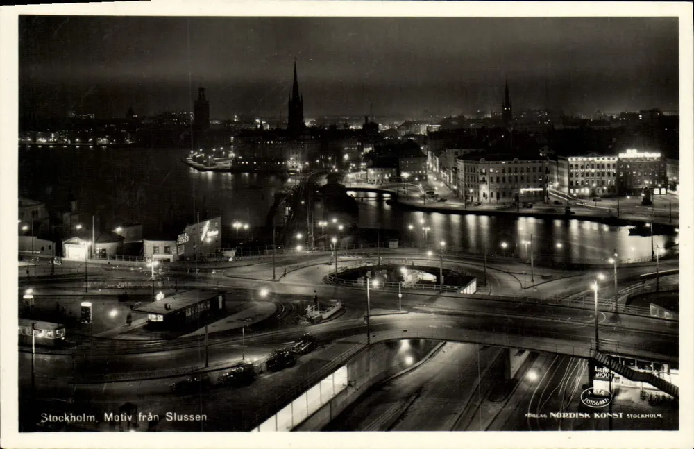 Stockholm — Motiv von Slussen — Förlag Nordisk Konst Stockholm - Vorderseite