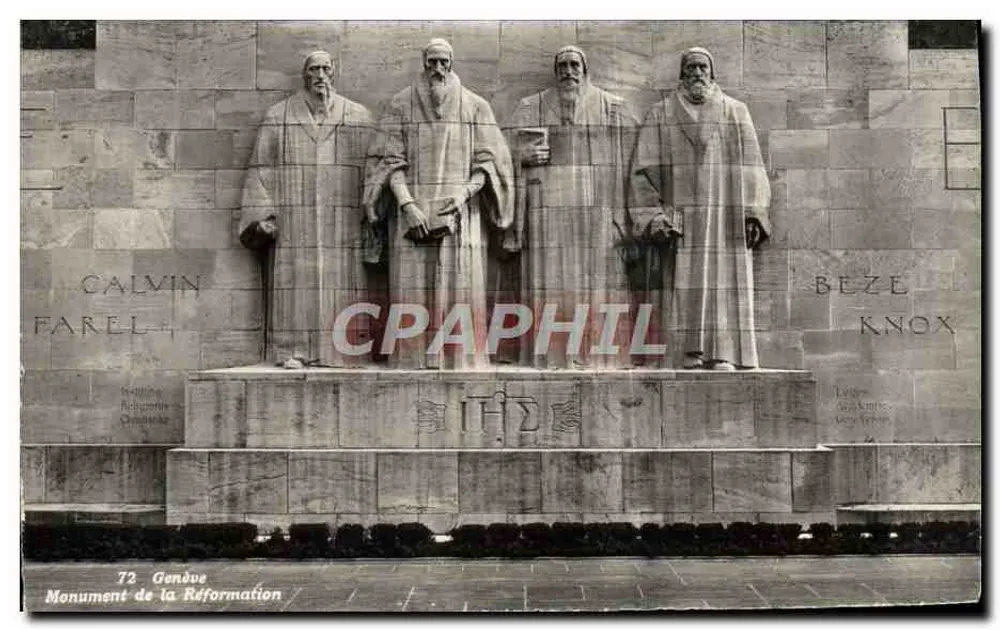 Genebra — Monumento da Reforma — Editor Sartori, Lausana, n°72 - Frente