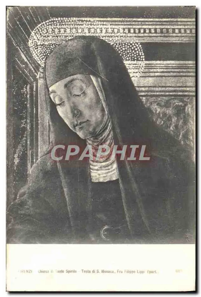 Florenz - Kirche Santo Spirito - Kopf einer Nonne, Fra Filippo Lippi (Teil), Serie 805 - Vorderseite