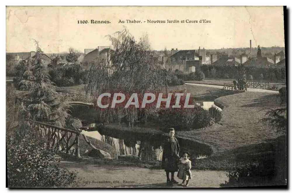 Rennes. Au Thabor - Neuer Garten und Wasserlauf — Jaffy-Roussolère, Éditeur Rennes - Vorderseite