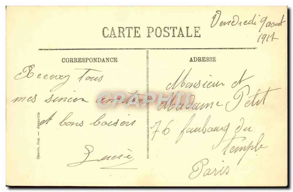 Trouville-Deauville — Die Piers zur Hochzeit — Imp. Cgaurin, Deauville - Rückseite