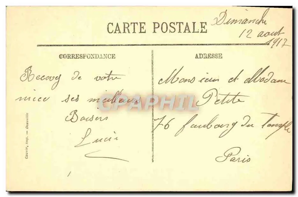 Deauville — Pôr do Sol — Gourin, imp. — Deauville, n° LL - Verso