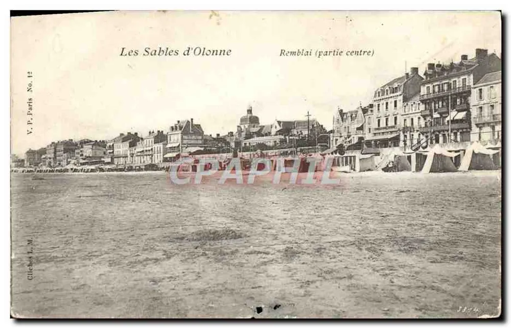 Les Sables d'Olonne — Remblai (partie centre) — V.E. Paris No. 12 - Frente