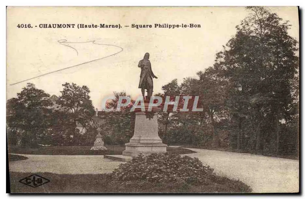 Chaumont (Haute-Marne) — Praça de Filipe o Bom — estátua de Filipe o Bom - Frente
