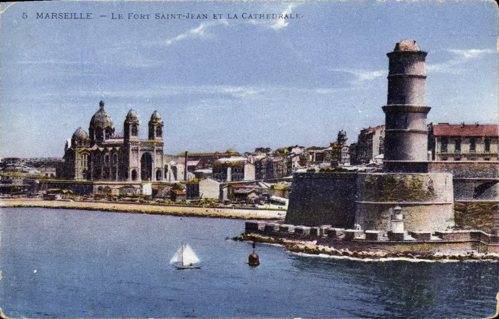 Marseille — Le Fort Saint-Jean und die Kathedrale — Unbekannter Verlag, Nr. 5 - Vorderseite