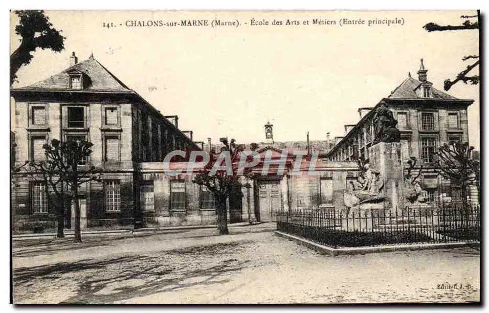 Chalons-sur-Marne (Marne) — Schule für Künste und Handwerke (Hauptportal) — Edithoff J.-B. - Vorderseite
