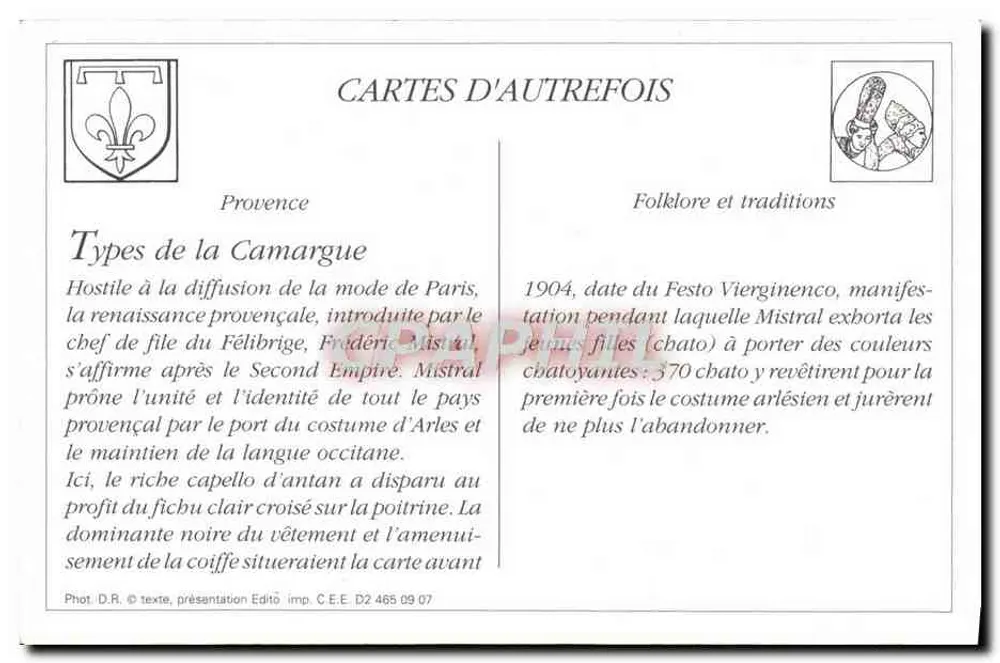 Tipos da Camargue — Em Provença — Coleção L. A. n°28 - Verso