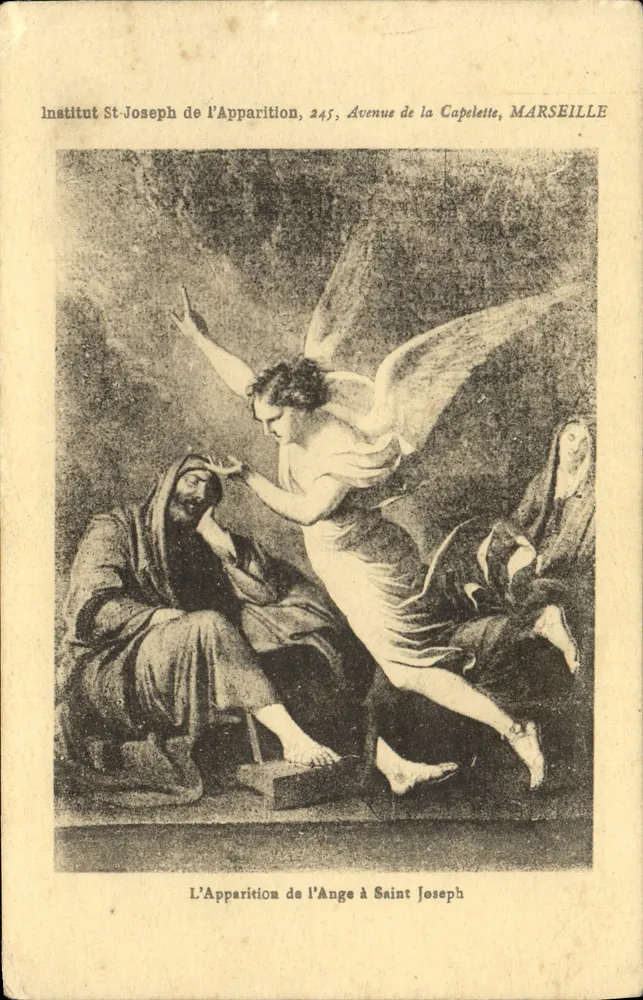 Die Erscheinung des Engels vor dem heiligen Joseph — Institut St-Joseph de l'Apparition, 245, Avenue de la Capelette, MARSEILLE - Vorderseite