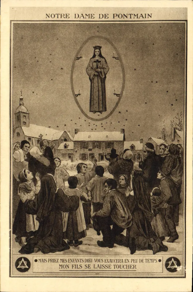 Nossa Senhora de Pontmain — aparição e oração — Loja 'Joana d'Arc' Pontmain - Frente