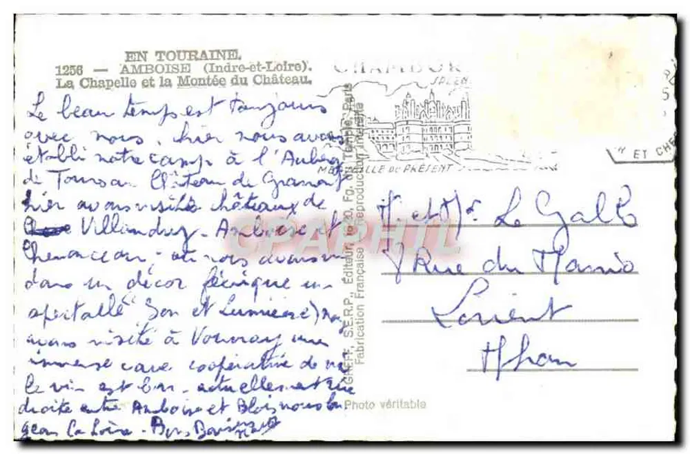 Amboise — Kapelle und Schlossstufen — Greff - Rückseite