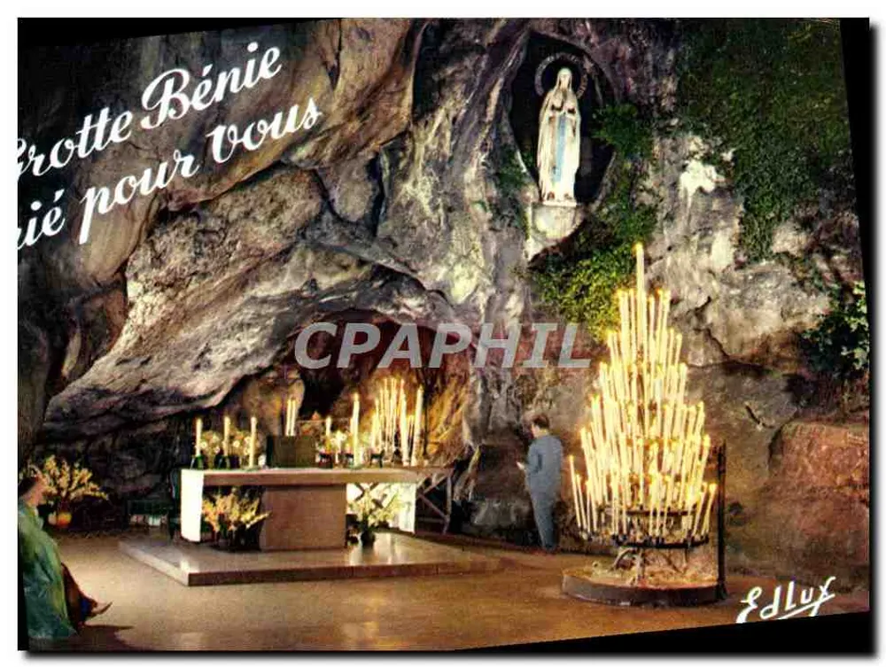 Gruta de Lourdes — Nossa Senhora de Lourdes — Edição P. Doucet & PI Pèlerinages - Frente