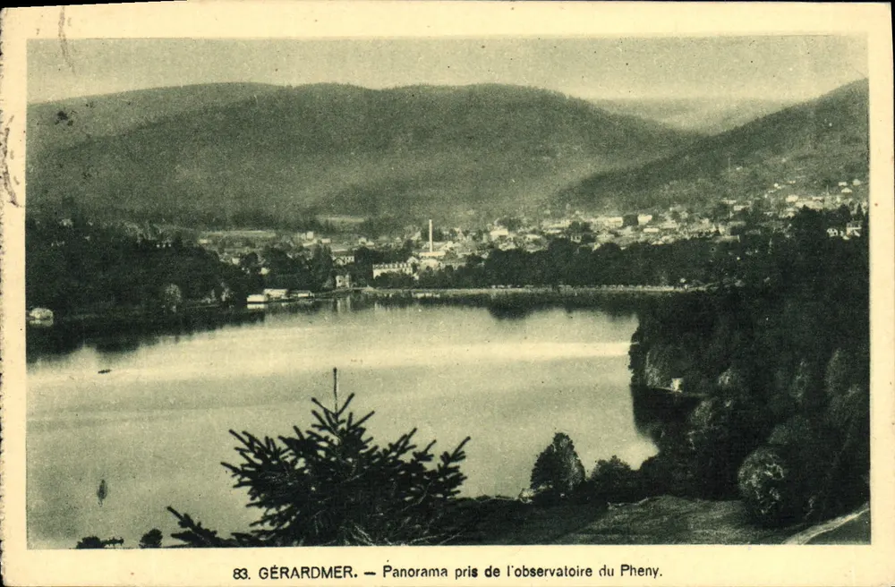 Gérardmer — Panorama tomado desde el observatorio del Pheny — Editor no identificado, n° 83 - Anverso
