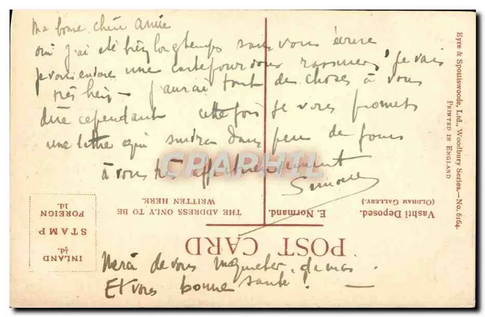 Mulher deitada em um divã — cena orientalista — Brye & Sonnsworth, Ltd. (Oldham Gallery — No. 614) - Verso