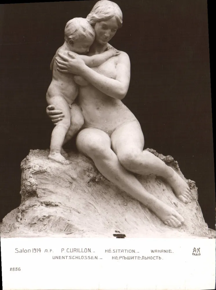 Sculptur 'Hésitation' — Salon 1914 — A.F. P. Curillon — N° 2886 — Verleger A.N. Paris - Vorderseite