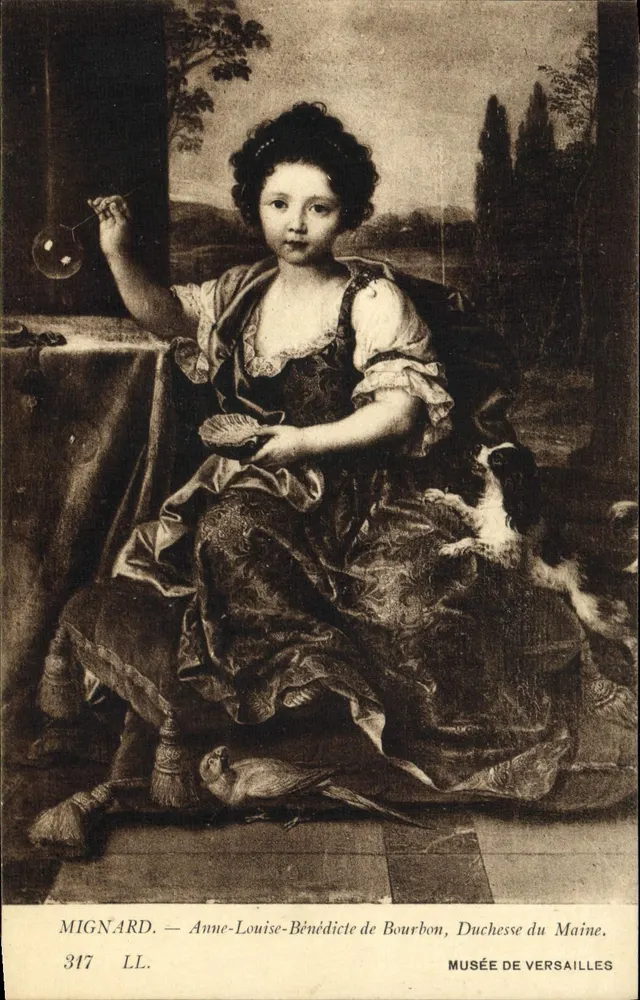 Anne-Louise-Bénédicte de Bourbon, Herzogin von Maine — Portrait von Mignard — Musée de Versailles - Vorderseite
