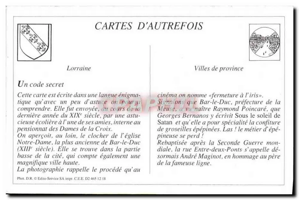 Bar-le-Duc — Rue Entre-deux-Ponts — Lib. Erm. Collot - Verso