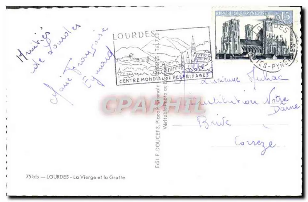 Estátua de Nossa Senhora da Conceição — T. Maci — Editor P. Doucet, n° 75 bis - Verso