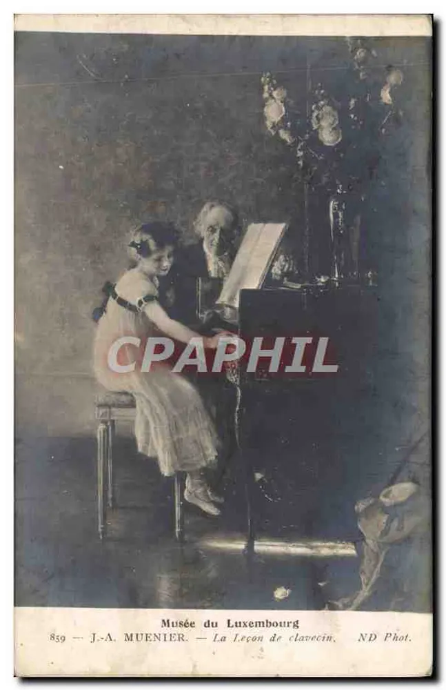 Musée du Luxembourg — La Leçon de clavecin — J.-A. MUENIER, ND Phot. - Recto