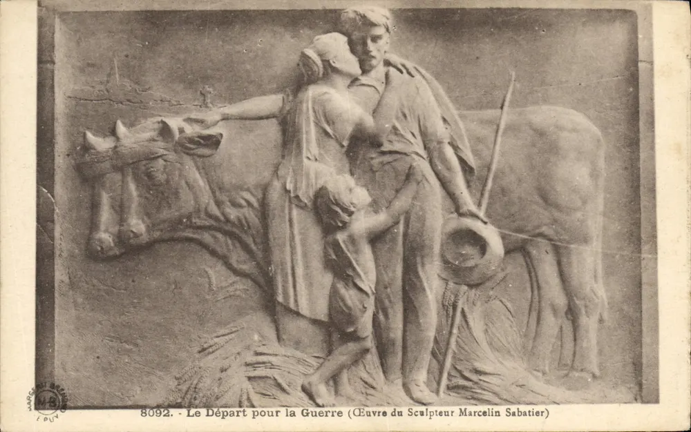 Der Abschied zum Krieg — Werk des Bildhauers Marcelin Sabatier — Ausgabe Marguerit-Bremond - Vorderseite