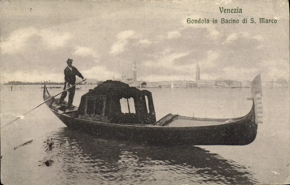 Gondel in Venedig — Bacino di S. Marco — unbekannter Verlag, Seriennummer nicht sichtbar - Vorderseite