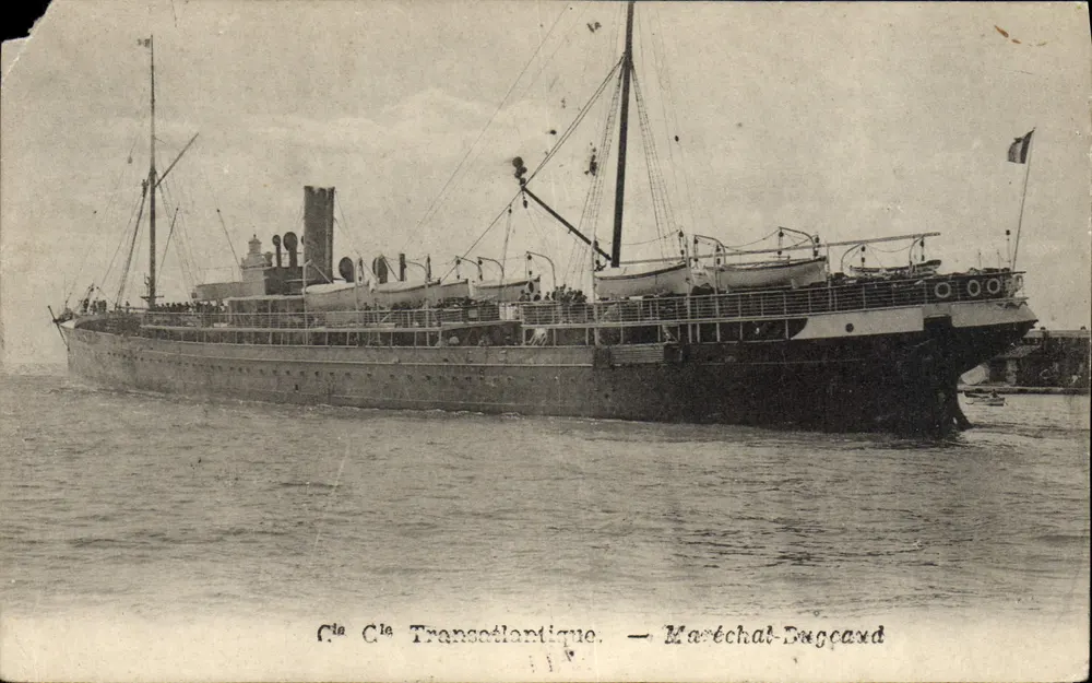 アンティーク絵葉書 Cie generale Transatlantique Marechal Bugeaud - 表面