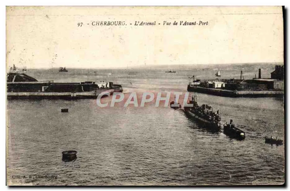 Cherbourg - Das Arsenal - Ansicht des Vorhafens — Coll. A. B' Lharbour, n° 97 - Vorderseite