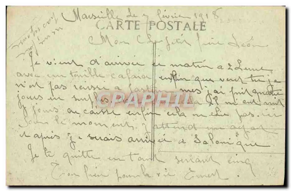 Marseille - A Corniche, Profeta - ZZ - Verso