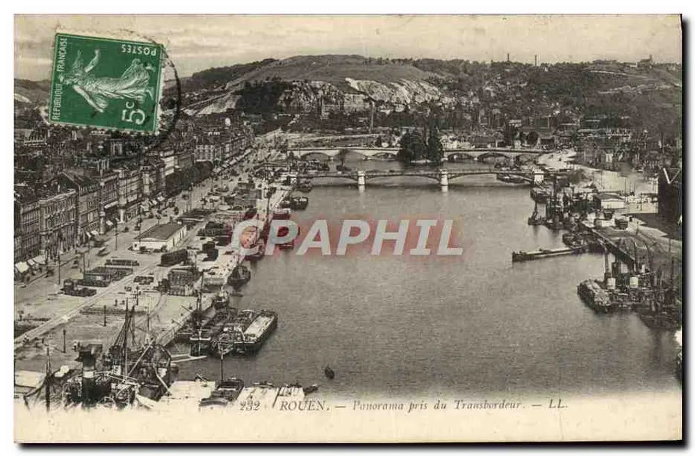 Rouen — Panorama z transbordeura — LL. n°282 - Awers