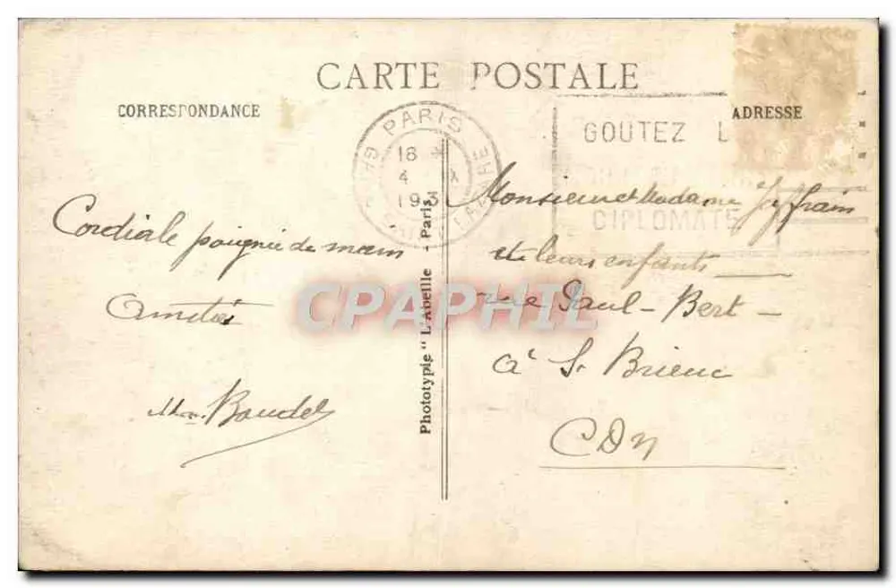 St-GERMAIN-en-LAYE — O Castelo (século XVI) visto do Parterre — Sede da Delegação Austriaca na Conferência da Paz, assinada em 10 de Setembro de 1919 - Verso