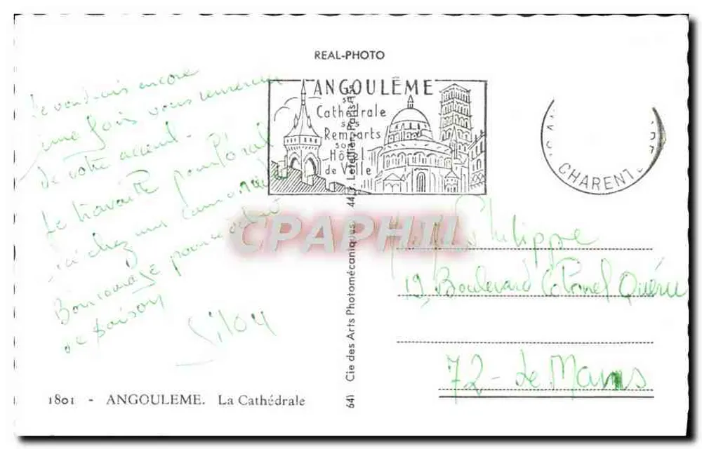 Angoulême — Catedral — Cie des Arts Photomécaniques - Verso