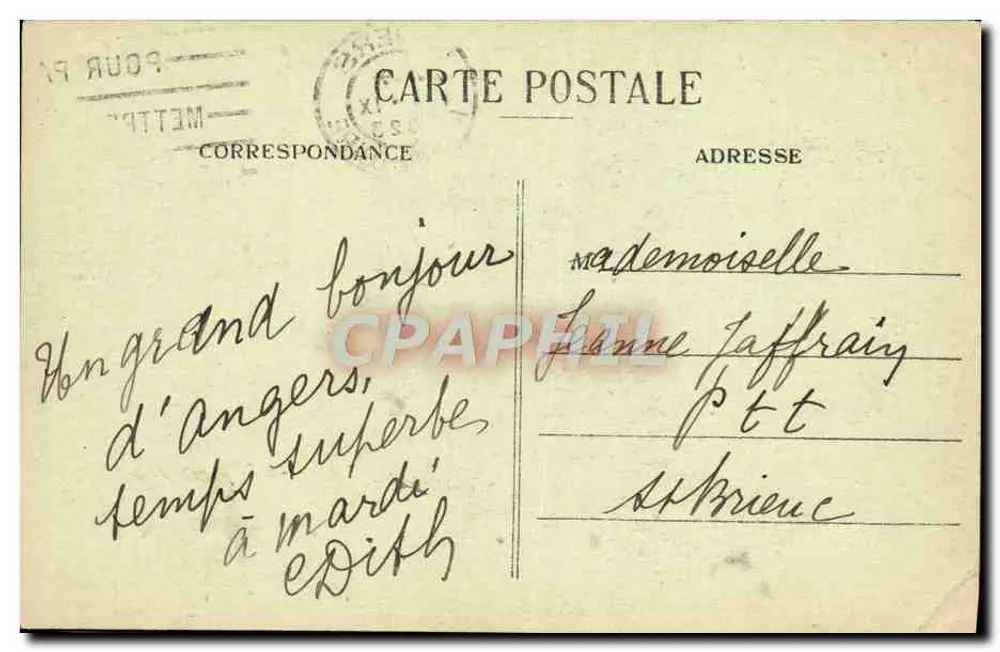 Angers — Igreja de Nossa Senhora — Editor A. B. (nº 55) - Verso