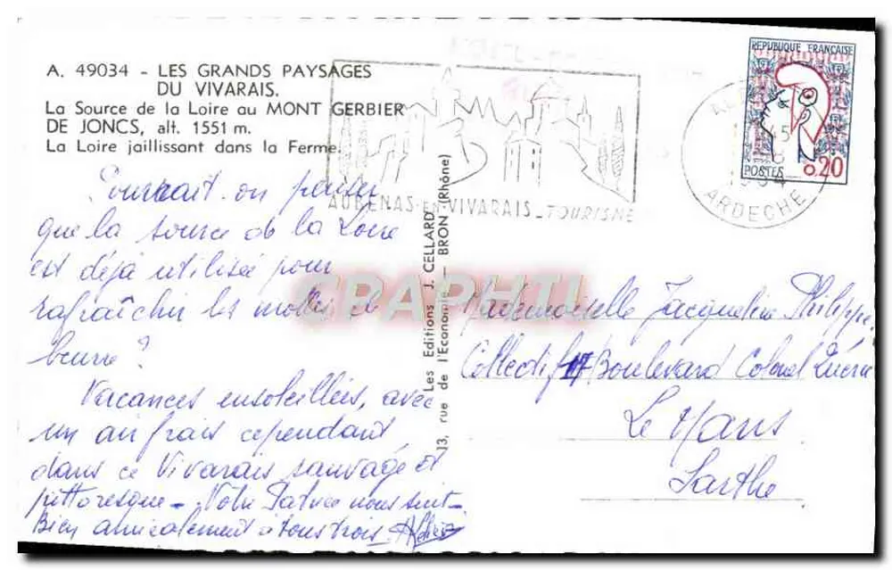 Quelle der Loire am Mont Gerbier — Les Grands Paysages du Vivarais — Éditions de l'Économiste - Rückseite