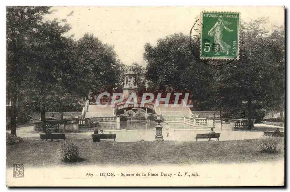 Dijon - Square da Place Darcy — L. V., editor — n° 667 - Frente