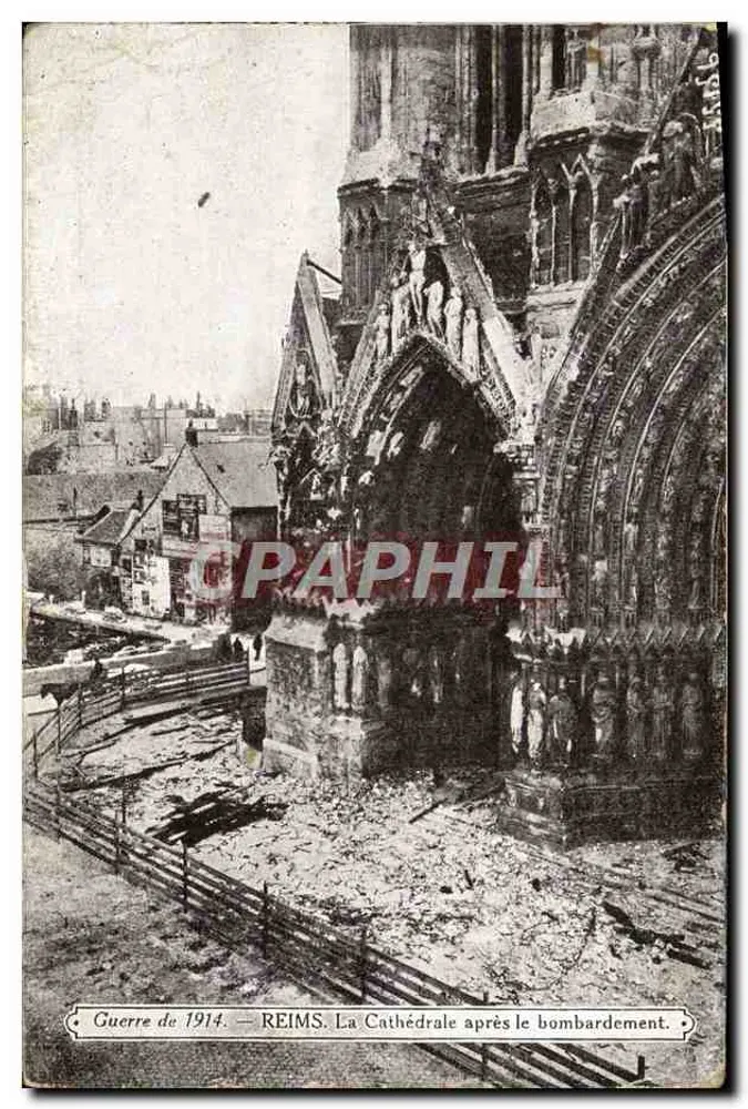 Reims — Kathedrale nach dem Bombardement — Verlag: REIMS - Vorderseite