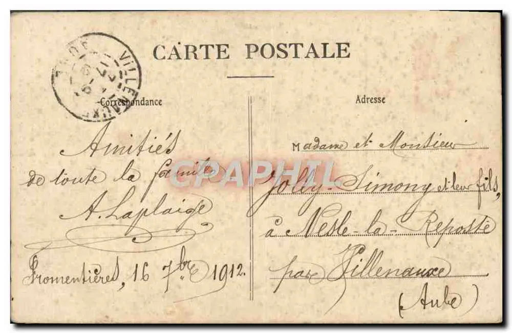 Rétable de Fromentières — editor G. Dart, Montmirail — n°10 - Verso